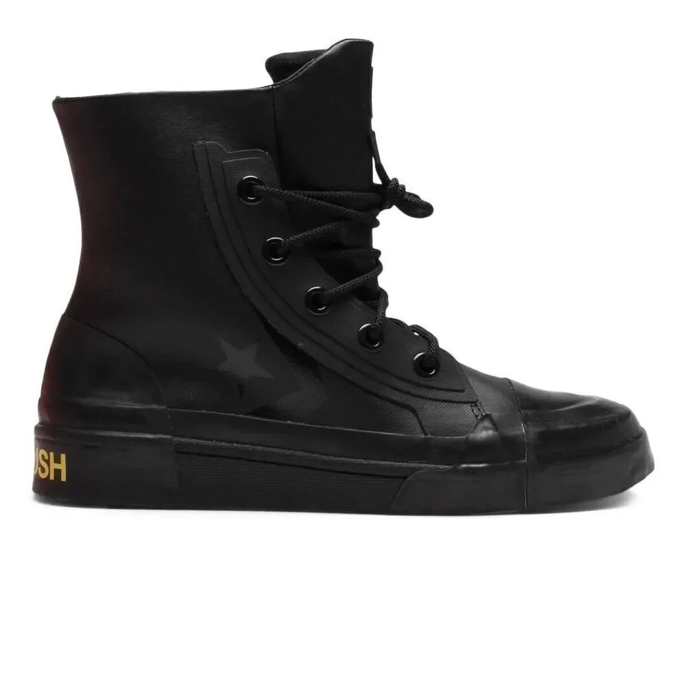 Converse Ambush Pro Leather High Top Women's 5.5 Triple Black Rubberized Sneaker - Picture 2 of 8